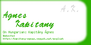 agnes kapitany business card