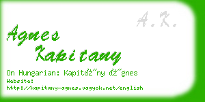 agnes kapitany business card